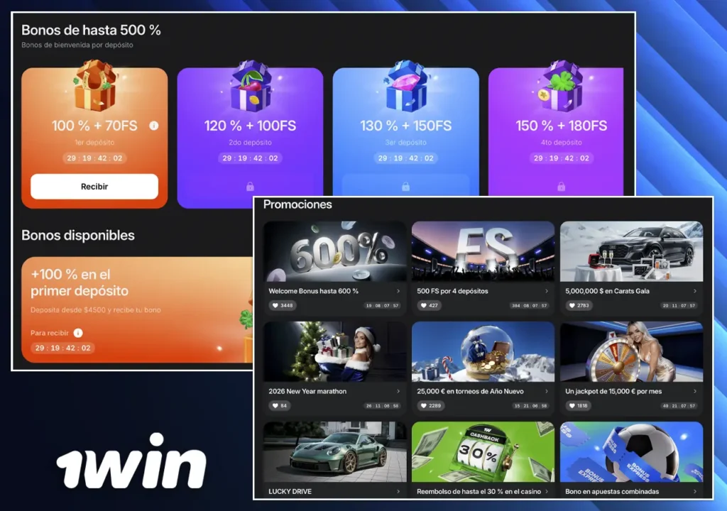 Bonos y promociones de 1Win